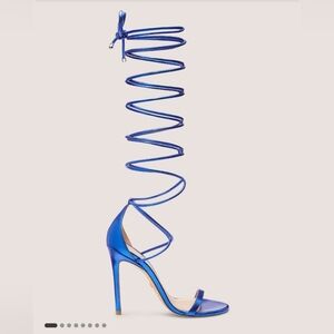 Brand New Stuart Weiztman Nudistwrap 110 Dusk Blue Strappy Women's Heels